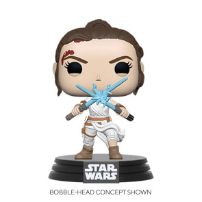 Star Wars Episode IX POP! Movies Vinyl Figur Rey w/2 Light Sabers 9 cm