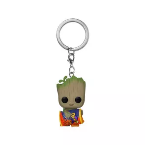 Ich bin Groot POP! Vinyl Schlüsselanhänger 4 cm Groot w/ Cheese Puffs Display (12)