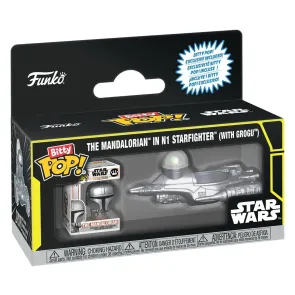 Star Wars Bitty POP! Ride Vinyl Figur N1 w/Mando 2,5 cm 