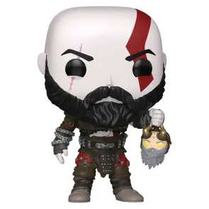 God of War Ragnarök POP! Games Vinyl Figur Kratos w/Mimir's Head 9 cm 