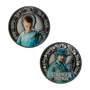 Stranger Things Sammelmünze Eleven & Hopper 4 cm