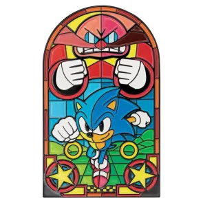 Sonic The Hedgehog Metallbarren Stained Glass Window Style 60 cm