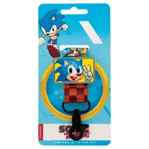 Sonic The Hedgehog Schlüsselband & Ansteck-Pin Set
