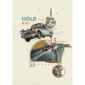 Harry Potter Kunstdruck Ford Anglia 42 x 30 cm