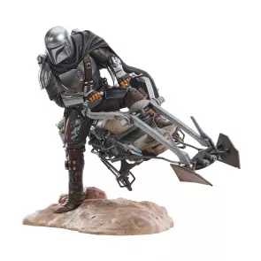 Star Wars: The Mandalorian Premier Collection Statue 1/7 Din Djarin on Speeder Bike 23 cm