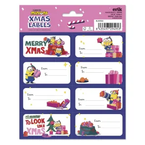 Minions Selbstklebende Etiketten Weihnachten