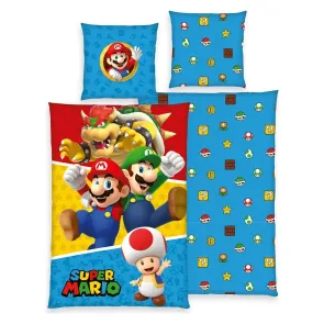 Pokémon Bettwäsche Super Mario (Mario, Luigi, Toad, Bowser) 135 x 200 cm