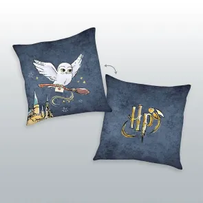 Harry Potter Kissen Logo & Hedwig 40 x 40 cm
