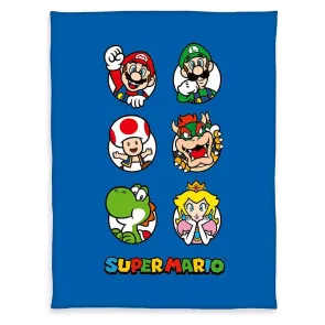 Super Mario Fleecedecke blue 150 x 290 cm