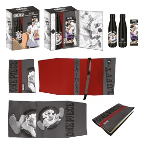 One Piece Stahlflasche, Sticker, Buchumschlag Geschenkset Luffy