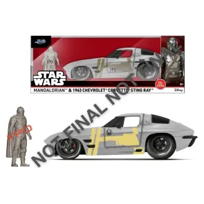 Star Wars Diecast Modell 1:24 Mandalorian Chevrolet Corvette Sting Ray 1963