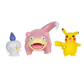 Pokémon Battle Figure Set Figuren 3er-Pack Pikachu (Weiblich), Lichtel, Flegmon 5 cm