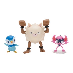 Pokémon First Partner Battle Figure Set Figuren 3er-Pack Bähmon, Plinfa & Rasaff