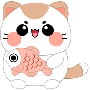 Funny Cat Plüschfigur Cat with Fish 25 cm        