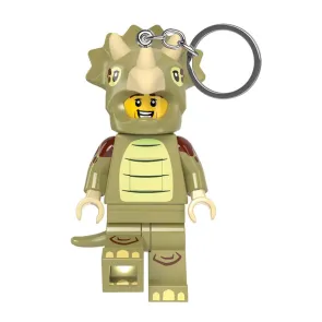 LEGO Minifigures Schlüsselanhänger mit Leuchtfunktion Triceratops Kostüm-Fan 8 cm           