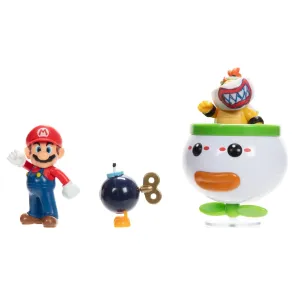 World of Nintendo Minifiguren 2er-Pack Mario and Bowser Jr. Clown Car 6 cm