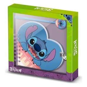 Lilo & Stitch Heart Diary & Pen Geschenk-Set Cake Blue