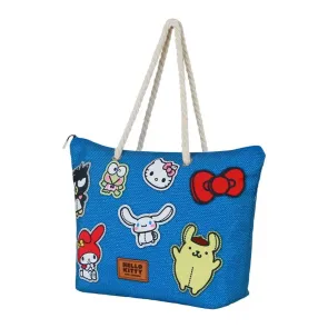 Sanrio Soleil Strand-Tasche Hello Kitty Stickers Blue
