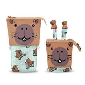 Oh My Pop! Pop Up Federmäppchen mit Zehnfarbkugelschreiber & löschbarem Gelstift Capybara