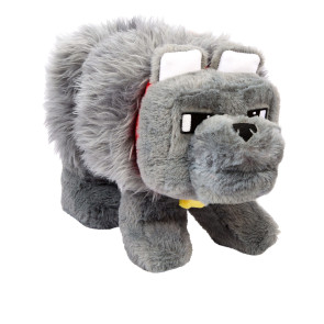 Ein Minecraft Film Plüschfigur mit Sound Dennis der Wolf 20 cm