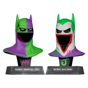 Batman DC Direct Mini-Replik 1/3 2er-Pack Batman Masken Hush & Knightfall (Jokerized) (Gold Label) 18 cm