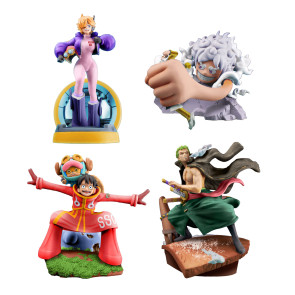 One Piece Petitrama PVC Mini-Statue Logbox Re Birth Egghead Set 9 cm