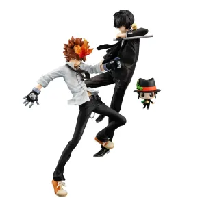 Katekyo Hitman Reborn! G.E.M. Serie PVC Statue Tsunayoshi Sawada & Kyoya Hibari & Reborn Set 21 cm 