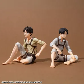 Attack on Titan G.E.M. Series PVC Figuren 2er-Pack Eren Yeager & Squad Captain Levi Palm Size