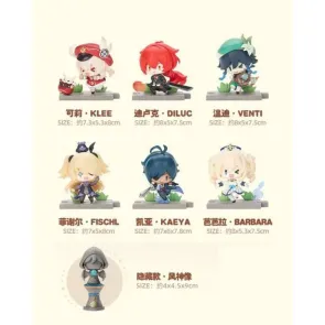 Genshin Impact Battle Scene Series Sammelfiguren 6er-Pack Mondstadt Edition 5 cm
