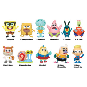 SpongeBob Schwammkopf 3D PVC-Taschenanhänger Classic Series 3 Display (24)