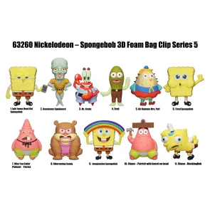 Nickelodeon Classics 3D PVC-Taschenanhänger Series 5 SpongeBob Schwammkopf Display (24)