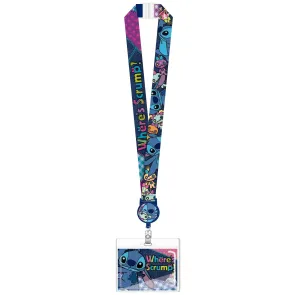 Lilo & Stitch Luxus-Schlüsselband mit Kartenhalter Stitch Where's Scrump?