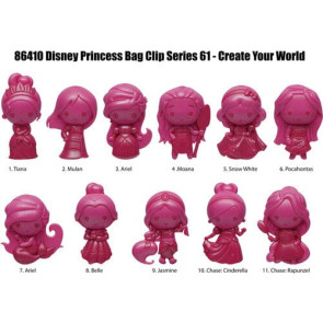 Disney Create your World 3D PVC-Taschenanhänger Princess Serie 64 Display (24) 