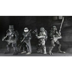 Universal Monsters x Teenage Mutant Ninja Turtles Actionfiguren 4er-Pack Turtles Black & White 18 cm