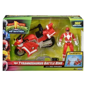 Power Rangers Battle Bike Fahrzeug Tyrannosaurus Rex with Red Ranger 18 cm