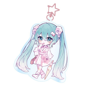 Hatsune Miku Acryl Schlüsselanhänger Kawaii Summer Time