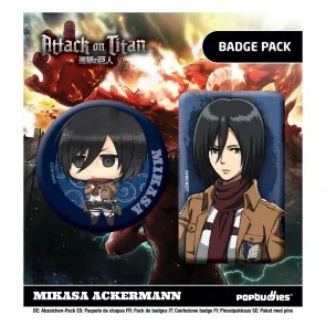 Attack on Titan Anstecker 2er-Pack Mikasa Ackermann
