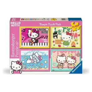 Hello Kitty Puzzles 4er-Pack Los geht's, Hello Kitty! (4x100 Teile)