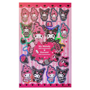 Sanrio Pink Black Party Series Sticker Pack Kuromi & My Melody    