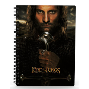 Herr der Ringe Notizbuch mit 3D-Effekt Aragorn