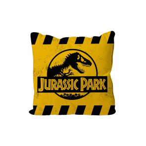 Jurassic Park Kissen Caution Yellow Logo 40 x 40 cm