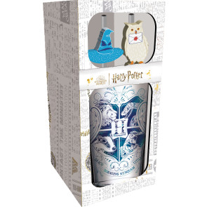 Harry Potter Glas Tumbler mit Trinkhalmen Hogwarts