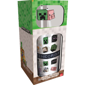 Minecraft Glas Tumbler mit Trinkhalmen Characters