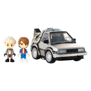 Zurück in die Zukunft Q-Village Fahrzeug mit Minifiguren Time Machine 9 cm