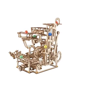 Ugears 3D-Holzpuzzle Murmelbahn mit Stufenwinde