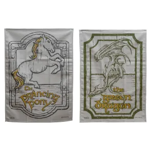 Herr der Ringe Geschirrtuch 2er Pack Green Dragon & Prancing Pony 69 cm 