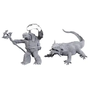 D&D Nolzur's Marvelous Miniatures Miniaturen unbemalt Tortle Druid & Wild Shape Giant Lizard