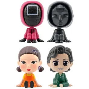 Squid Game Bobble Hero Wackelkopf-Figuren (Window Box Ver.) 6 cm Display (12)