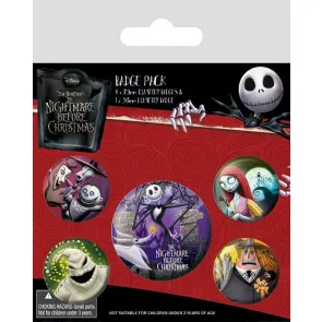 Nightmare Before Christmas Ansteck-Buttons 5er-Pack Characters 