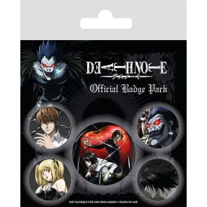 Death Note Ansteck-Buttons 5er-Pack Characters 